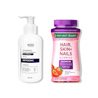 SHAMPOO SIN SAL KETOZINC 350ML+ BIOTIN HAIR SKIN & NAILS 230 GOMAS